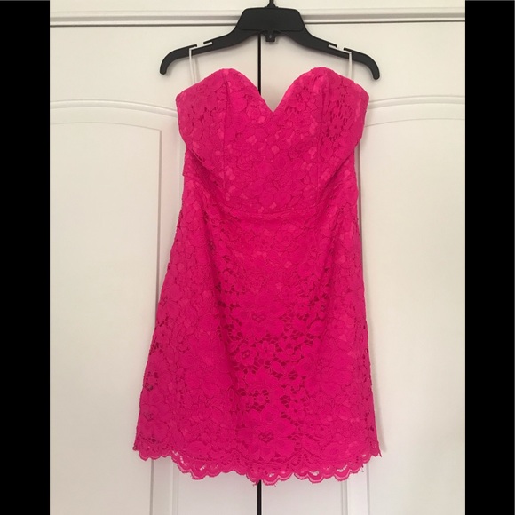 Hot pink mini lace dress - Picture 1 of 1